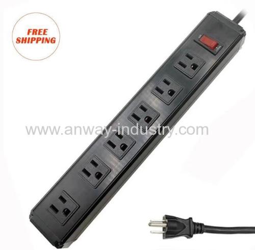 6 outlet type surge protector aluminium socket with master switch