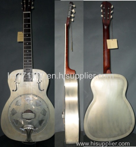 Handmade brass body resonator guitar 14 fret