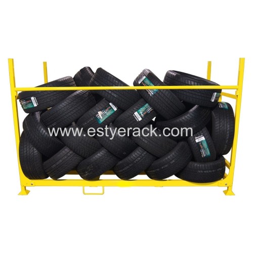 OEM warehouse storage stacking movable tube metal steel folding tire stillage