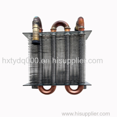 Finned hydrophilic foil evaporator for copper tube condenser of oxygen generator