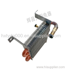 Finned hydrophilic foil evaporator for copper tube condenser of oxygen generator