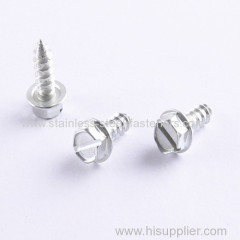 Non Standard Customized Screws Hex Head with Slotted Self Tapping Screws