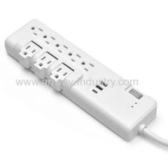 USA 5 fixed outlets 3 rotatable way 2 in 1 switch power sock strip with USB