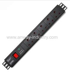 5 outlets 1.5U Horizontal SA plug type rack mount pdu socket