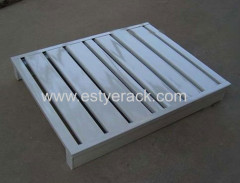 Industrial heavy duty zinc plate storage steel deck pallet