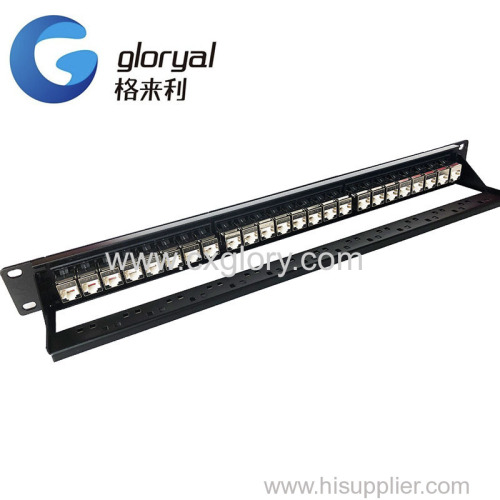 48Port telephone Patch Panel Cat. 5e UTP 0.5U With Shelf