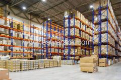 warehouse storage racks of galvanized