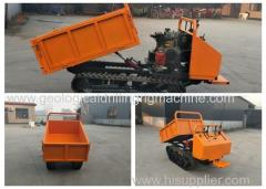 1 Ton Mini Rubber Self Loading Tracked Dumper Crawler Transporter Orange Color