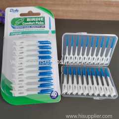 Soft rubber interdental brush toothpicks mini toothbrush travel use with improved pick end