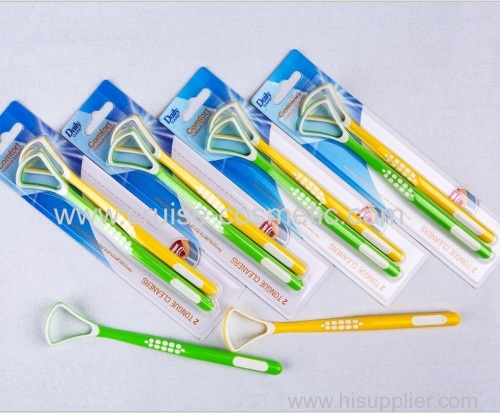 Wholesale custom dental supplier plastic dental tongue cleaner.