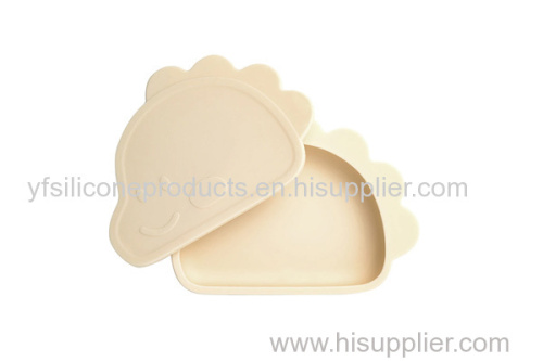 Carton Shape Silicone Baby Feeding Suction Bowl With a Lid