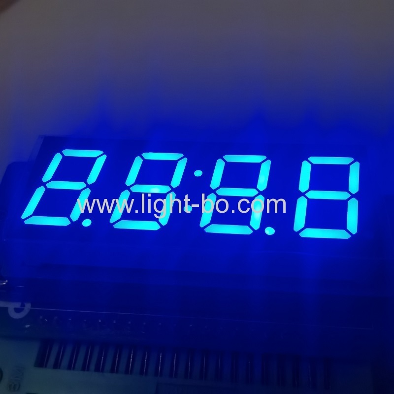 Ультра яркий синий 14 контактов 4-значный 14,2 мм 7-сегментный светодиодный дисплей часов с общим анодом для инструментов