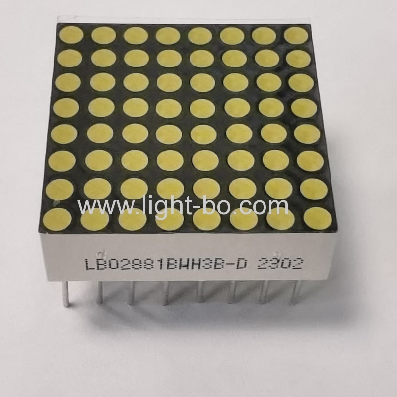 ultra luminoso bianco 1.9mm 8x8 dot matrix led display fila anodo colonna catodo 20*20mm