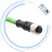 1/6 Waterproof CAT5E M12 Waterproof M12 D code to RJ45 Cable Connector Green Ethernet Cable
