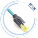 1/6 Waterproof CAT5E M12 Waterproof M12 D code to RJ45 Cable Connector Green Ethernet Cable