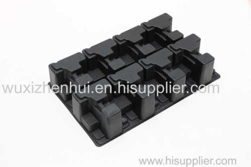 black plastic blister trays for electric parts vaccum forming blister packaging tray material PS