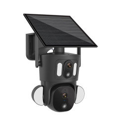 4MP Dual Lens 9W Solar Panel Power 4G Wifi PTZ IP Cameras P2P Mobile Color IR Vision Human Detection Camera