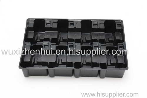 black plastic blister trays for electric parts blister packaging tray material PS