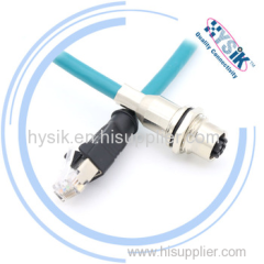 10Gbps M12 Industrial Ethernet X Coded to RJ45 Connector Waterproof IP67 shielded RJ45 8P8C cable connector