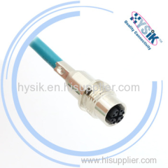 M12 X Connecting cable 8pin shielded moulded on the cable IP67 UL PUR 26AWG 2m RJ45 8P8C cable