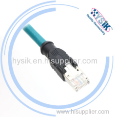 M12 X Connecting cable 8pin shielded moulded on the cable IP67 UL PUR 26AWG 2m RJ45 8P8C cable