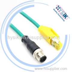 10Gbps M12 Industrial Ethernet X Coded to RJ45 Connector Waterproof IP67 shielded RJ45 8P8C cable connector