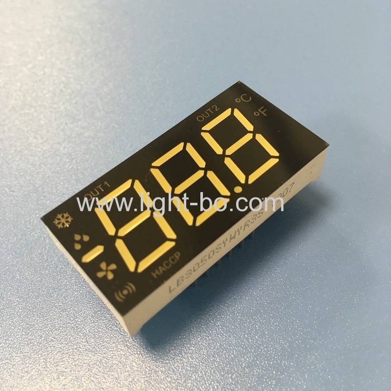 White/Red/Yellow 7 Segment LED Display 3 Digit Common cathode for Refrigerator temperature controller