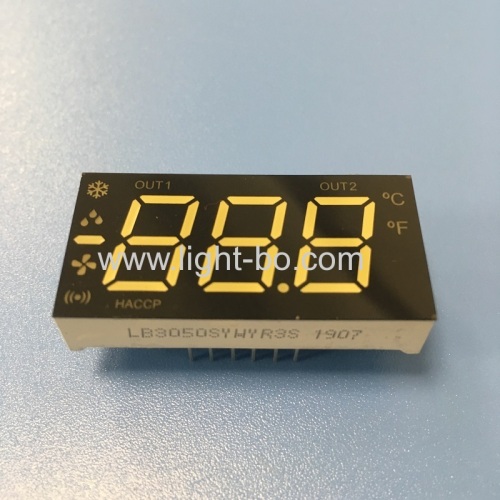 White/Red/Yellow 7 Segment LED Display 3 Digit Common cathode for Refrigerator temperature controller