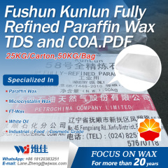 Fushun Kunlun Fully Refined Paraffin Wax TDS and COA.PDF