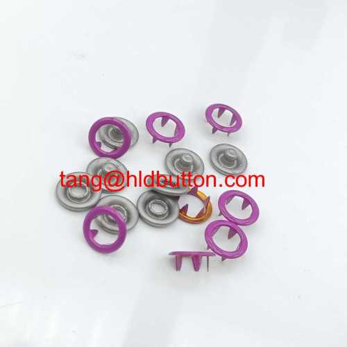 HLD BUTTON wholesale purple color prong snap button for clothes