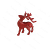 Puindo Red Christmas Ornaments Reindeer Figurine with Glitter