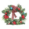 Puindo Artificial Christmas Decor Wreath with Flower Balls Bow Berries