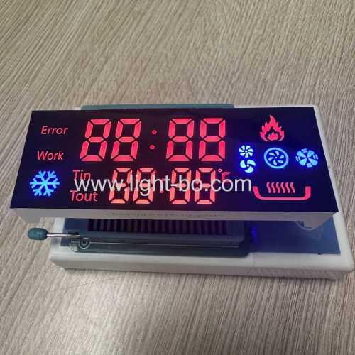 Ultrahelle zweireihige 7-Segment-LED-Anzeige in Rot/Blau mit gemeinsamer Kathode für medizinische Instrumententafel