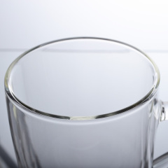 Customized Borosilicate Double Wall Glass Cups Glass Mug for Coffee Tea Hot Cold Drinks with Handle