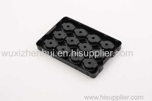 recyclable PET black plastic blister trays for auto parts vaccum forming punch blister packaging trays