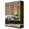 China supplier OEM mirror door home furniture wood structure three door armoire