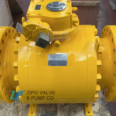 ZIPO forged steel split three-piece body flanged end trunnion mounted ball valve