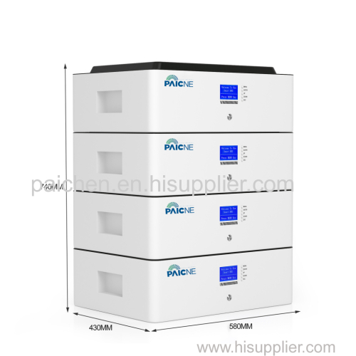 Stacked 51.2KWH household energy storage lithium battery 500AH lithium iron phosphate battery