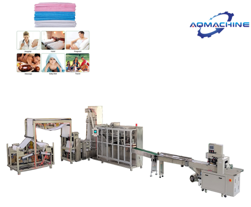 Disposable non woven spa bed sheets folding and cutting machine