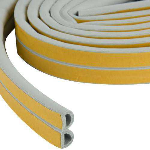 D-Shape 14mmx12mm Self-Adhesive Rubber Foam Seal Strip Tape 6M(3mx2rolls)