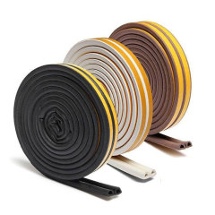 D-Shape 9mmx6mm Self-Adhesive Rubber Foam Seal Strip