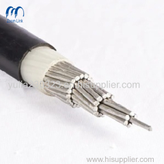 600V Copper/Aluminum Conductor XLPE Insulated PVC Sheath Concentric Cable