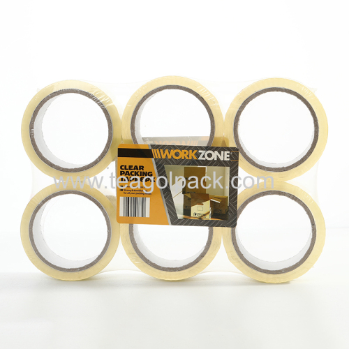 48mmx66M 6PK Clear BOPP Packing Tape