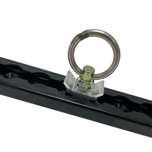 Black Square Aluminum L Track Tie Down for Stud Fitting