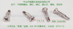 SS410 Self-Drilling Screws With Reduced Drill