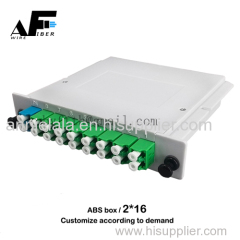 Awire Optical Fiber cable splitter ABS box coupler LGX type 2 16 steel tube PLC splitter rack mount type for FTTH