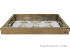 Wooden Serving Tray With Glass Insert