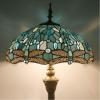 WERFACTORY Tiffany Floor led Lamp Sea Blue Stained Glass Reading lighting lamp