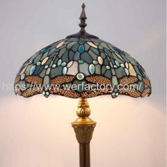 WERFACTORY Tiffany Floor led Lamp Sea Blue Stained Glass Reading lighting lamp