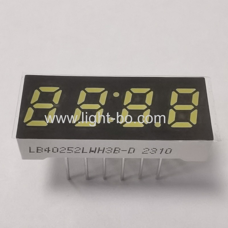 Orologio LED ultra bianco di piccole dimensioni da 0,25" a 4 cifre e 7 segmenti, con display a catodo comune, per piccoli elettrodomestici